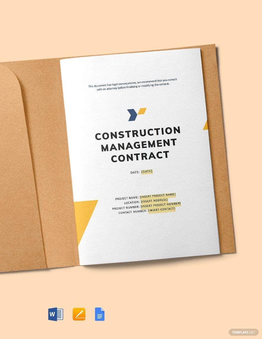 Construction Management Contract Template