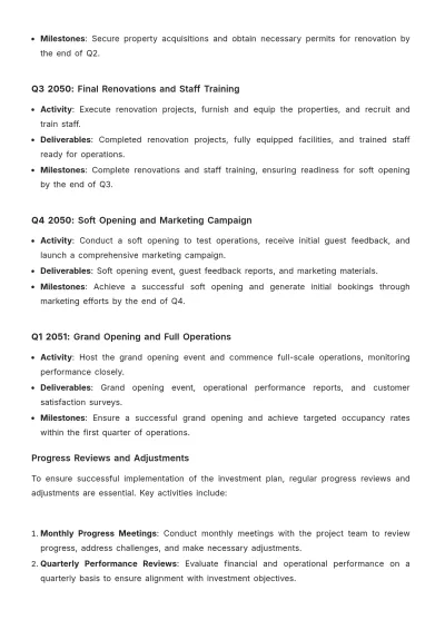 Free Hotel Investment Plan Template to Edit Online