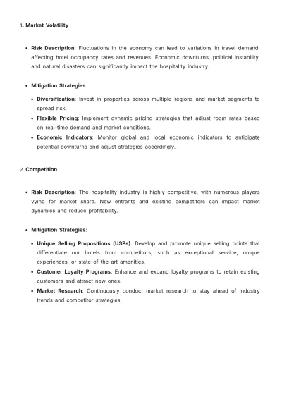 Free Hotel Investment Plan Template to Edit Online