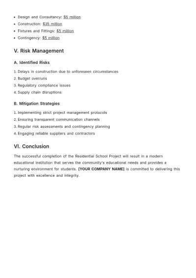 Free Residential School Project Report Template to Edit Online