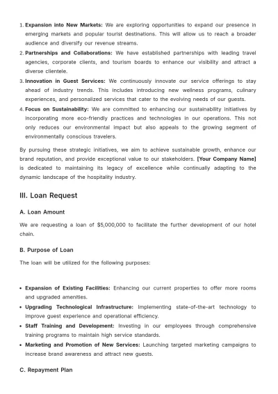 Free Hotel Loan Proposal Template to Edit Online