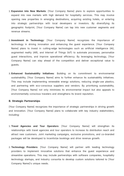 Free Hotel Account Strategy Template to Edit Online