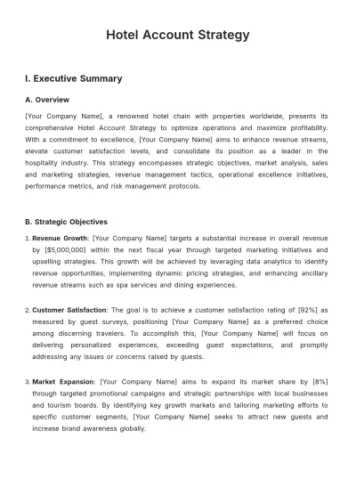 Free Hotel Account Strategy Template to Edit Online