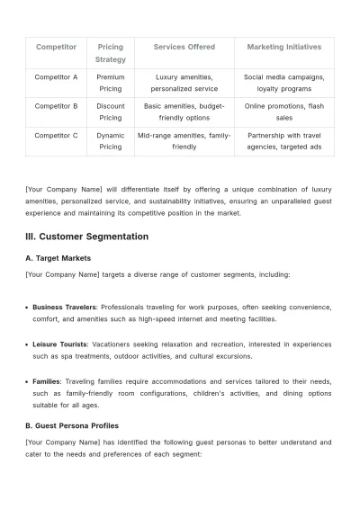 Free Hotel Account Strategy Template to Edit Online