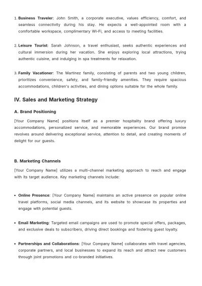 Free Hotel Account Strategy Template to Edit Online