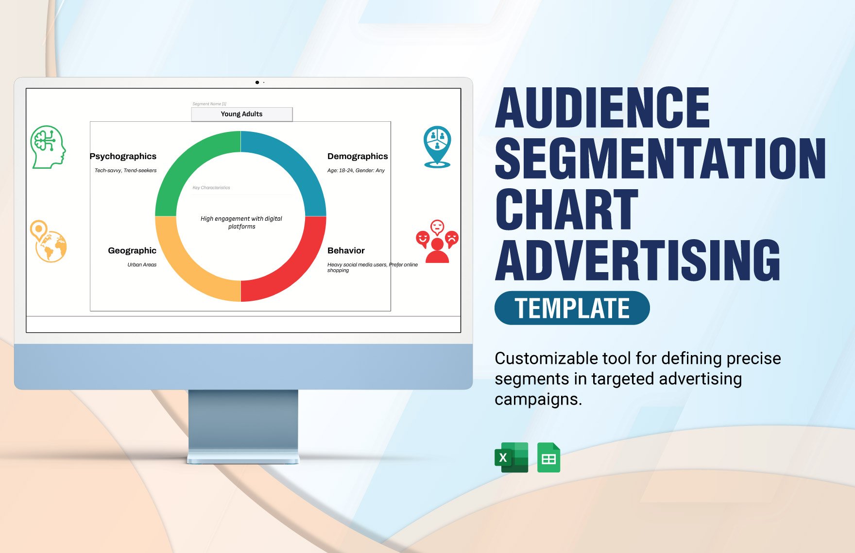 Audience Segmentation Chart Advertising Template in Excel, Google Sheets