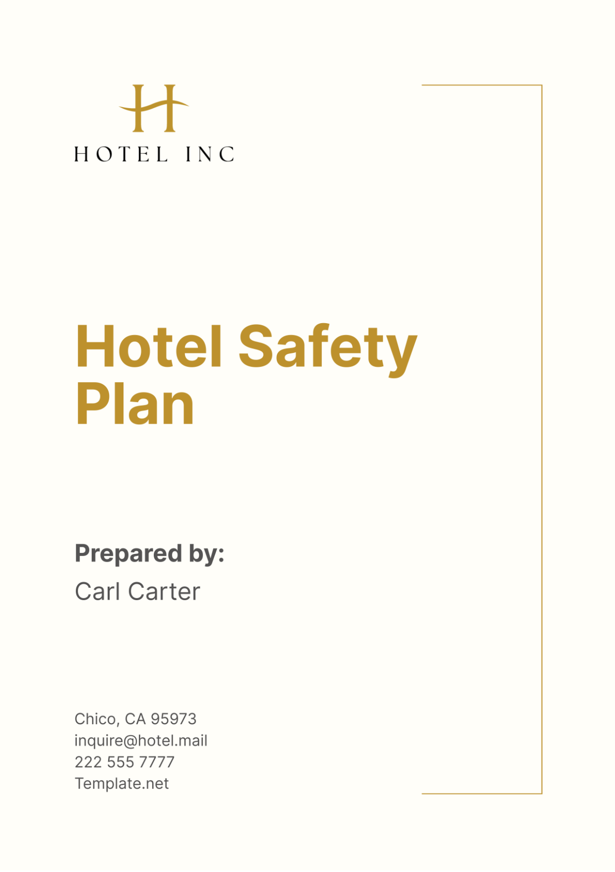Hotel Safety Plan Template Edit Online & Download Example