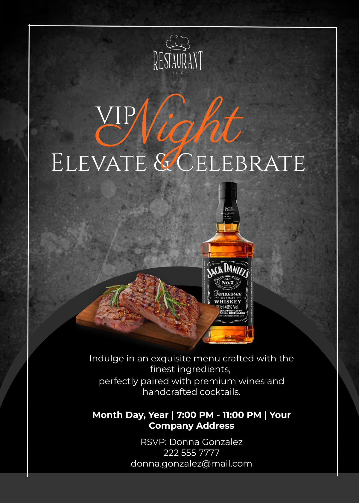 Restaurant VIP Night Invitation Template - Edit Online & Download