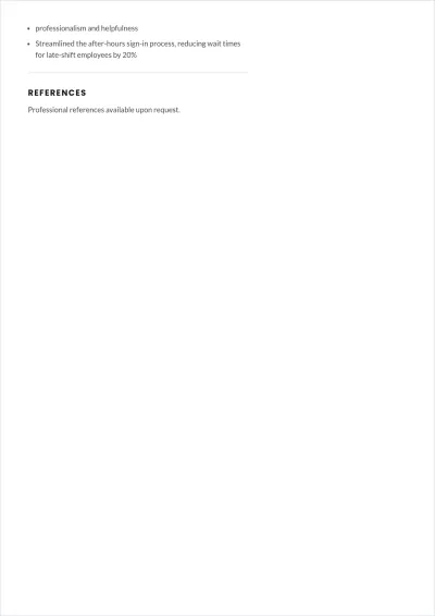 Free Office Security Guard ATS Resume Template, AI Resume Builder