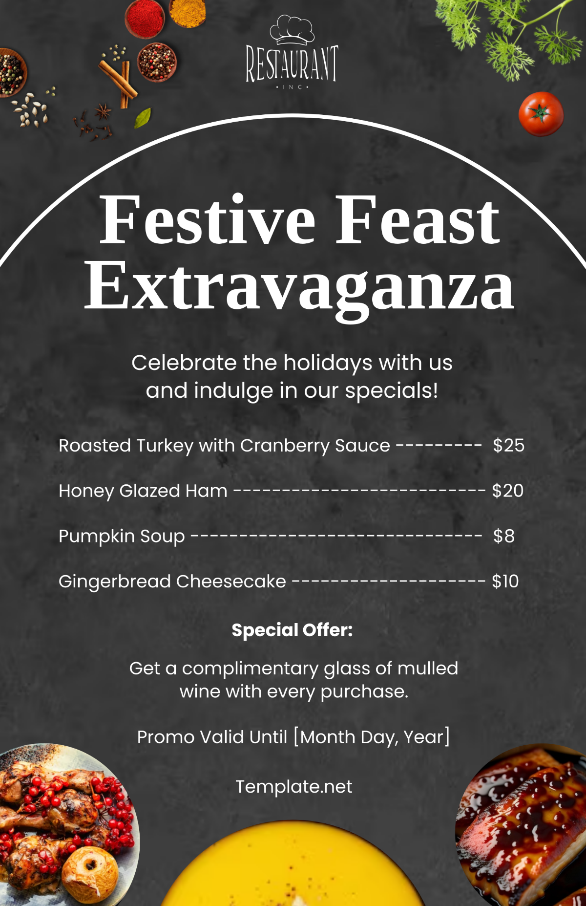 Restaurant Holiday Poster Template