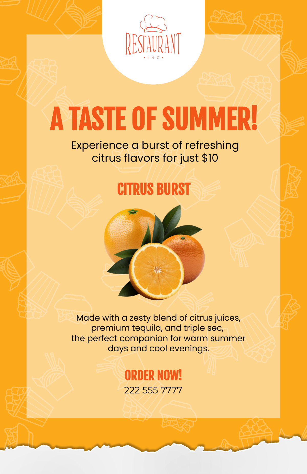 Restaurant Drink Promotion Poster Template