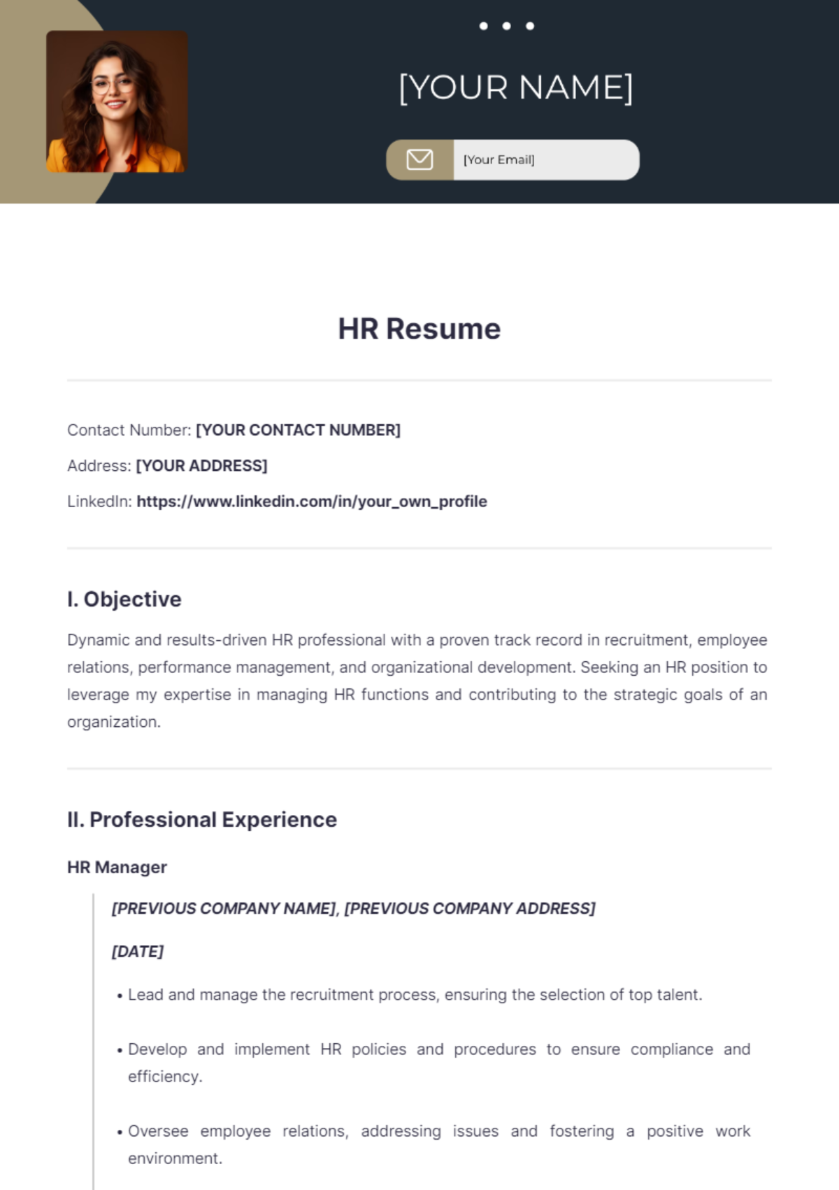 HR Resume - Edit Online & Download