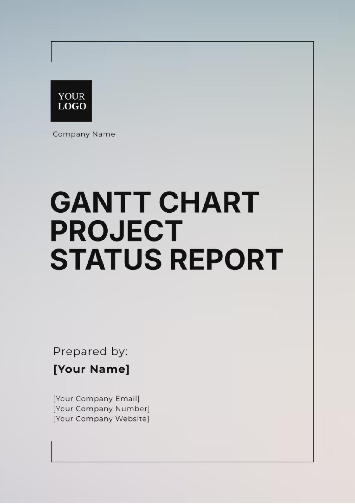 Gantt Chart Project Status Report Template - Edit Online & Download