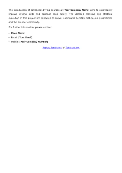 Free Driving School Project Report Template to Edit Online