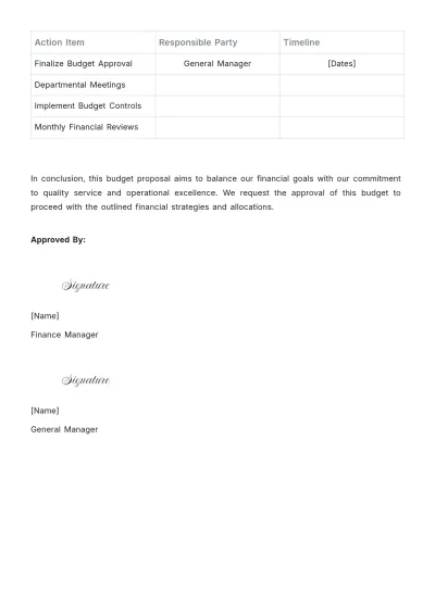 Free Hotel Budget Memo Template to Edit Online