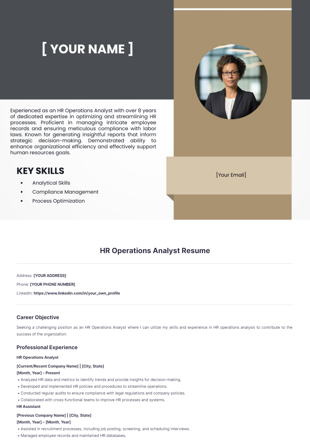 HR Operations Analyst Resume - Edit Online & Download