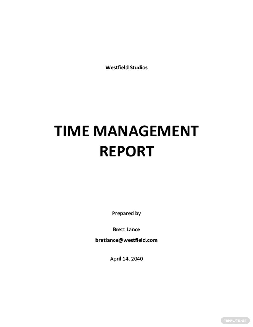 Time Management Report Template