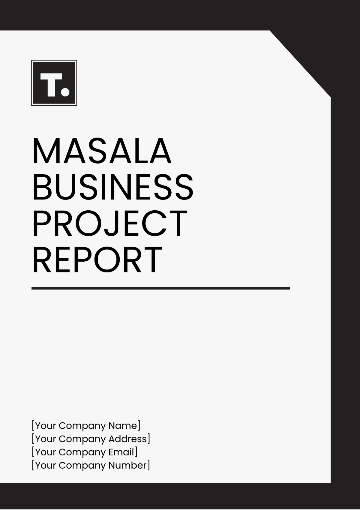 Masala Business Project Report Template - Edit Online & Download