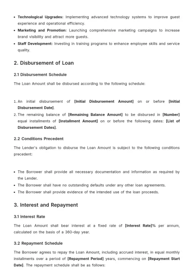 Free Hotel Loan Agreement Template to Edit Online
