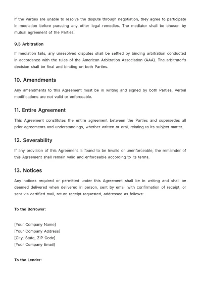 Free Hotel Loan Agreement Template to Edit Online