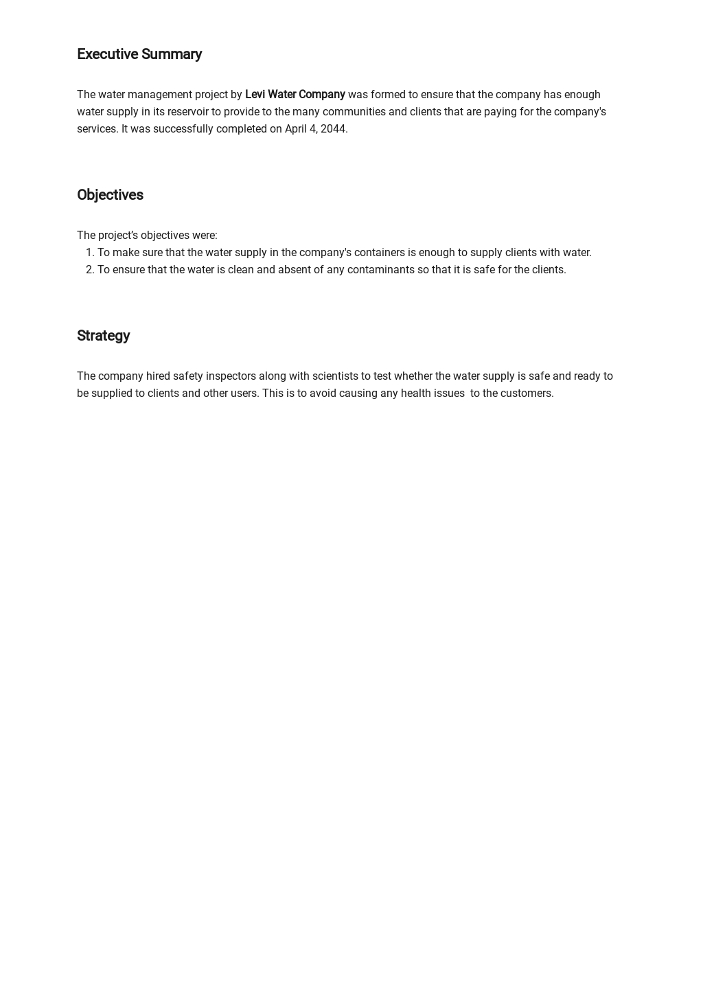 Water Management Report Template [Free PDF] - Google Docs, Word ...