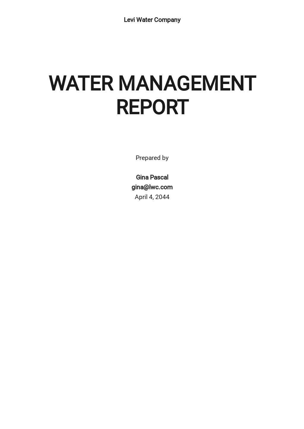 water management research report