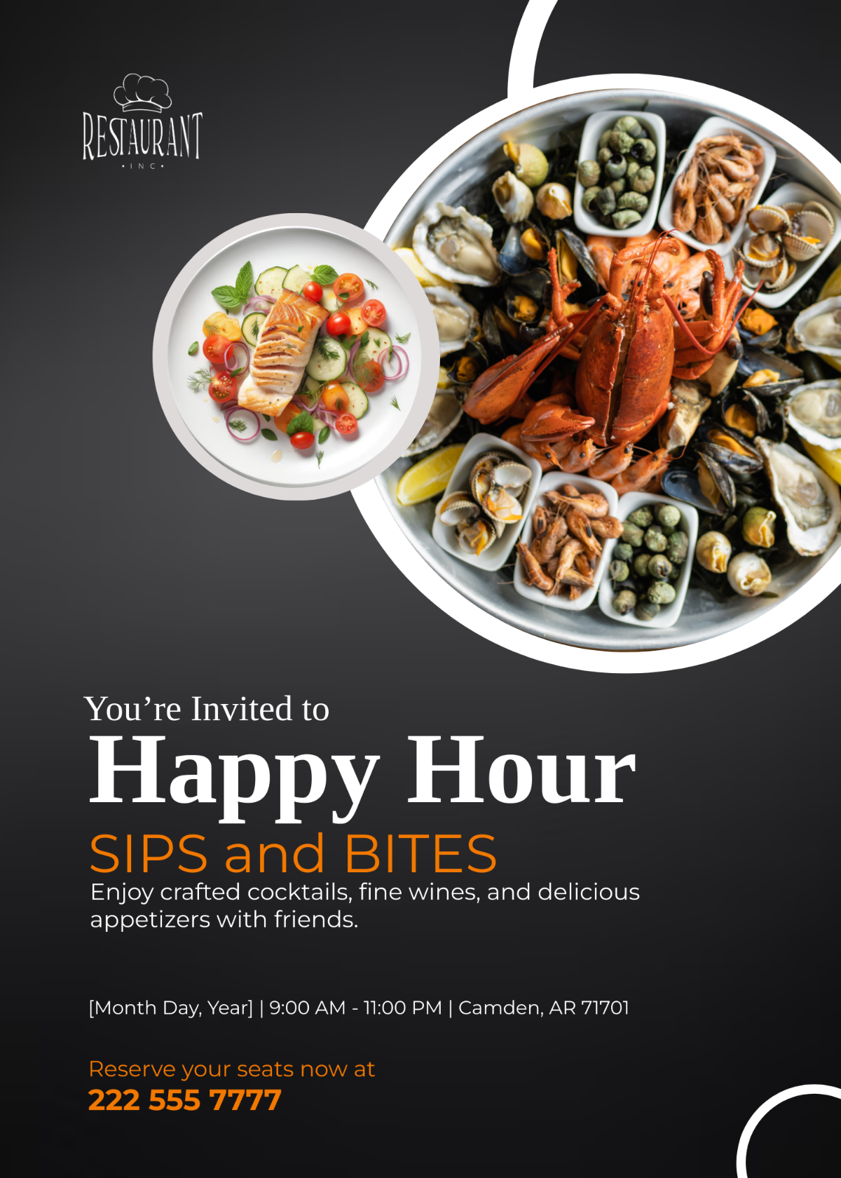 Restaurant Happy Hour Event Invitation