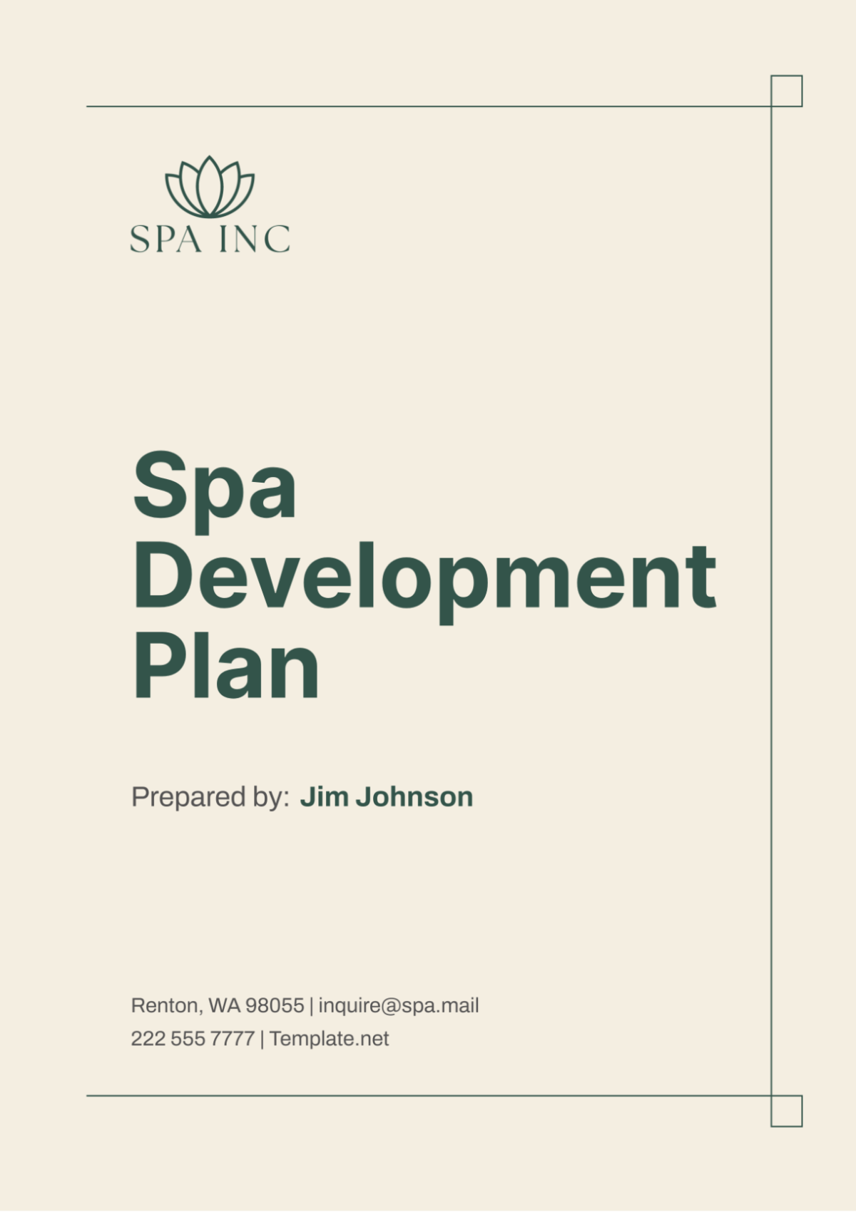 Spa Development Plan Template - Edit Online & Download