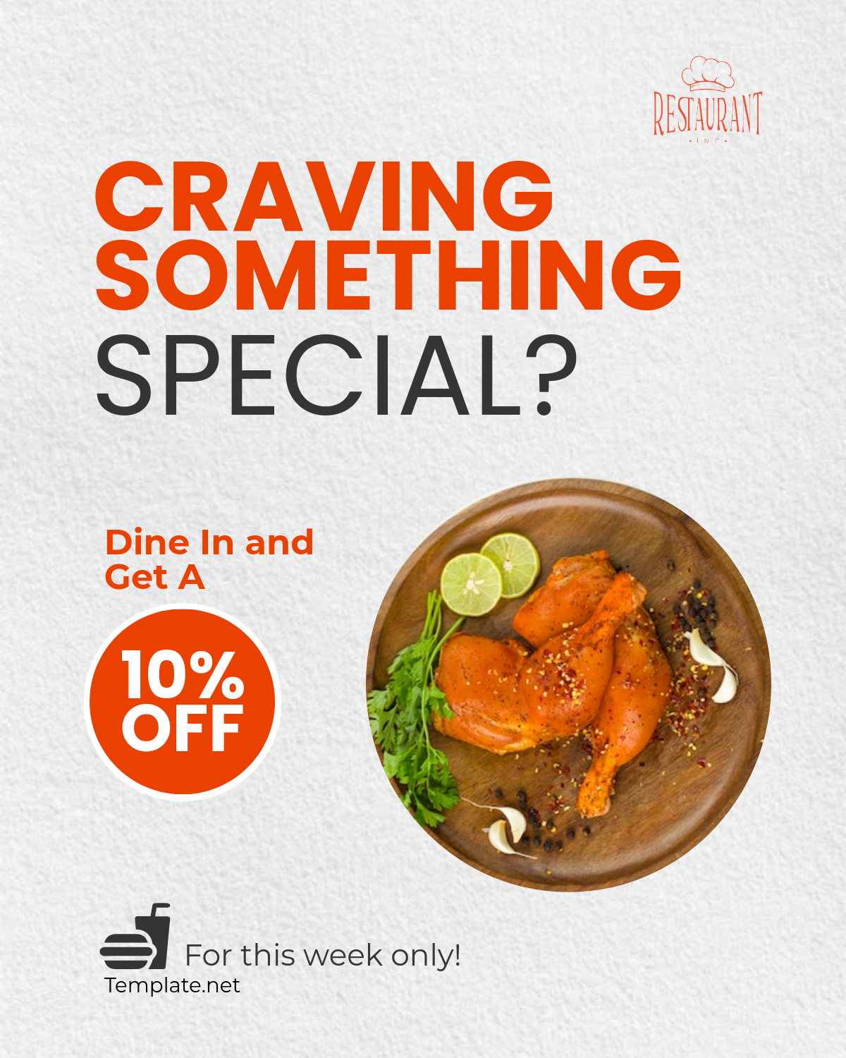 Free Restaurant Facebook Ad Template to Edit Online