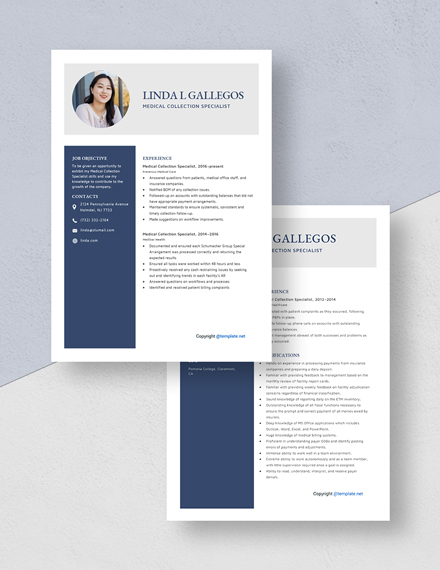 Medical Collection Specialist Resume Download