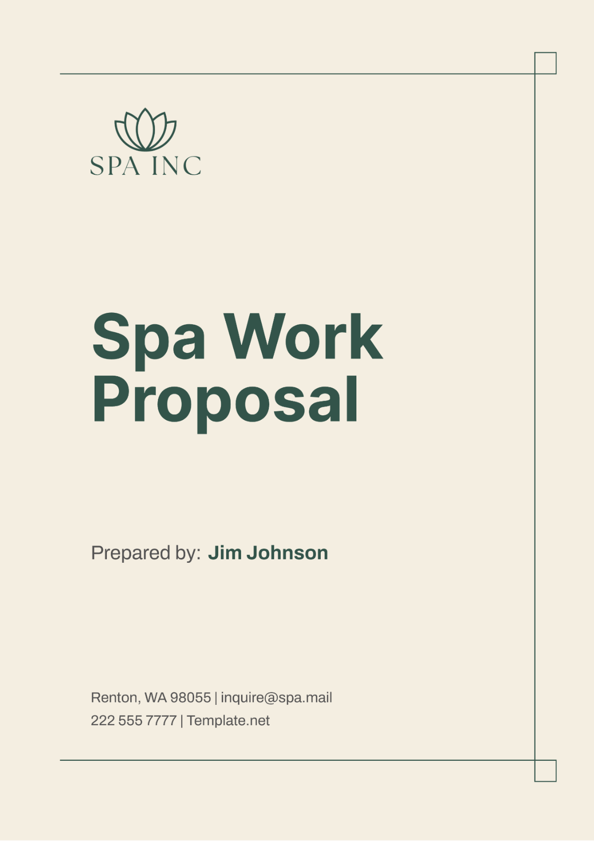 Spa Work Proposal Template - Edit Online & Download