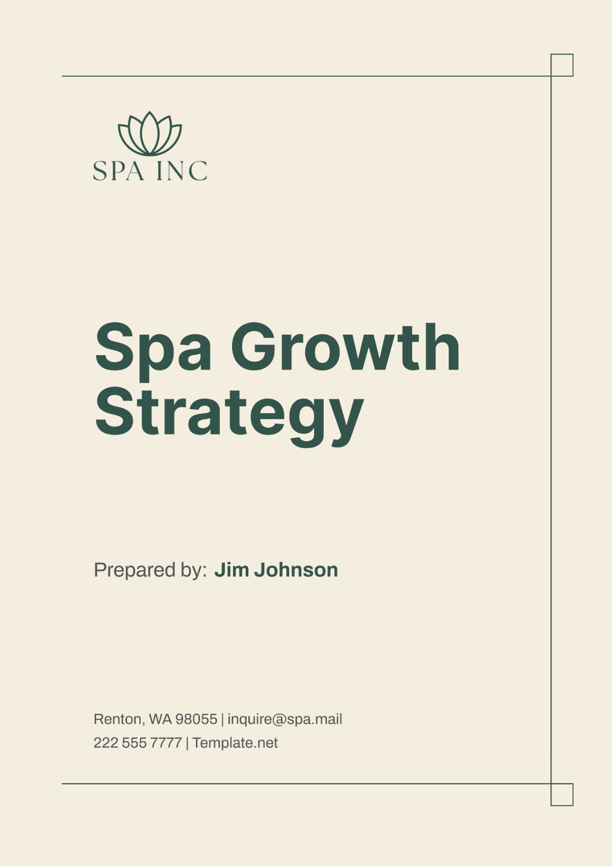 Spa Growth Strategy Template - Edit Online & Download