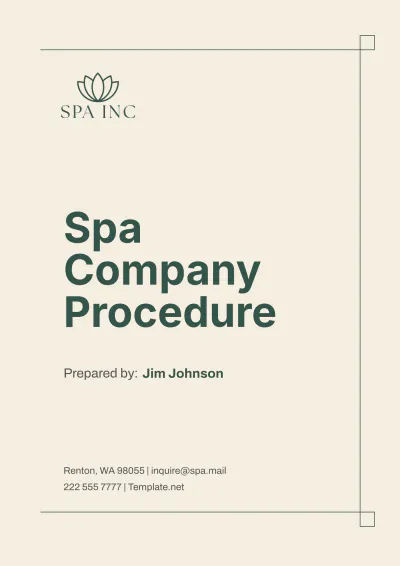 Free Spa Company Procedure Template to Edit Online
