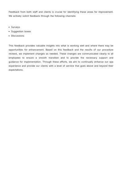 Free Spa Company Procedure Template to Edit Online