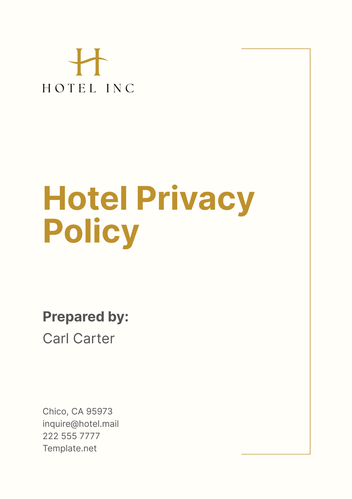 Hotel Privacy Policy Template - Edit Online & Download Example ...