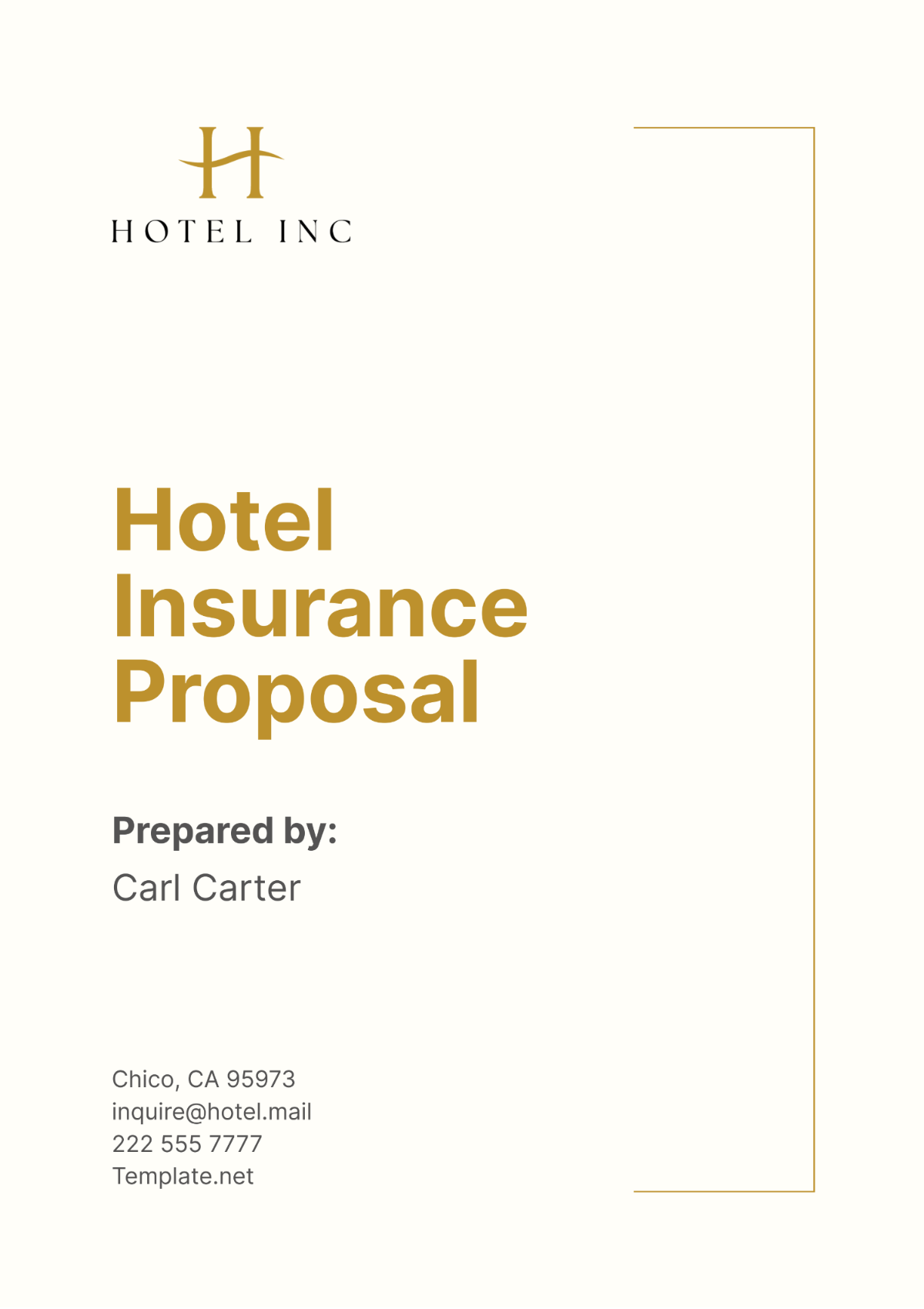 Hotel Insurance Proposal Template - Edit Online & Download