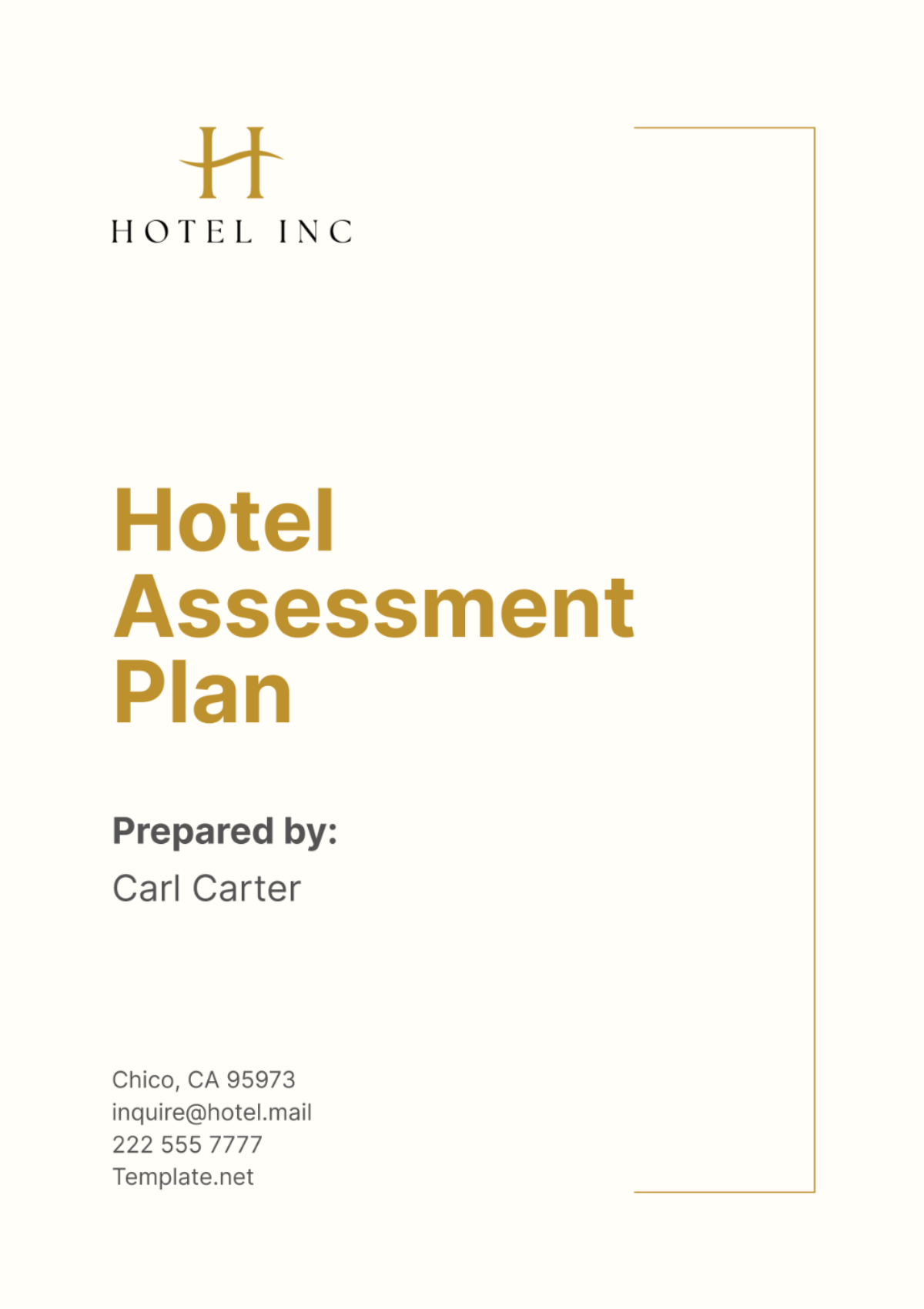 Hotel Assessment Plan Template - Edit Online & Download