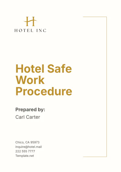 Free Hotel Safe Work Procedure Template to Edit Online