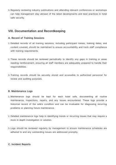 Free Hotel Safe Work Procedure Template to Edit Online