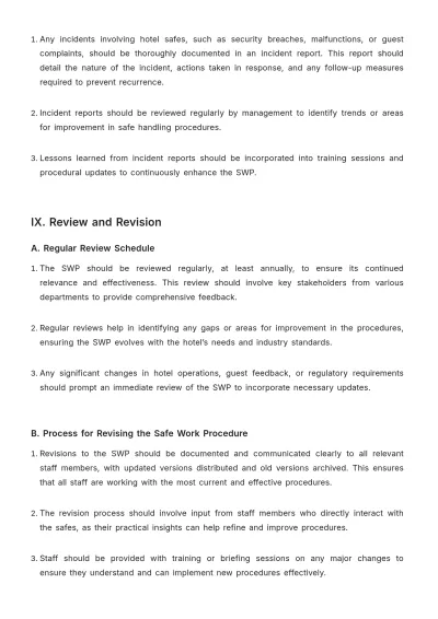 Free Hotel Safe Work Procedure Template to Edit Online