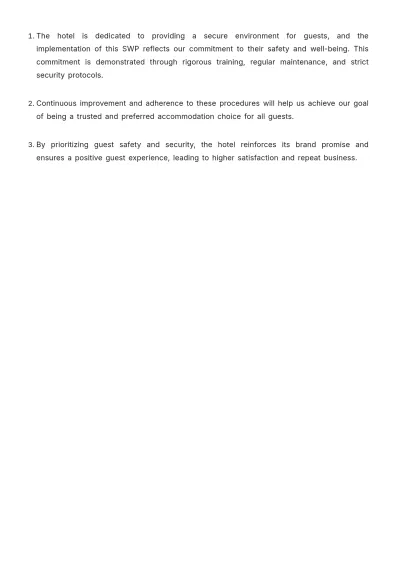 Free Hotel Safe Work Procedure Template to Edit Online