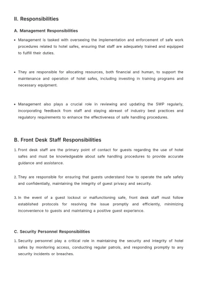 Free Hotel Safe Work Procedure Template to Edit Online