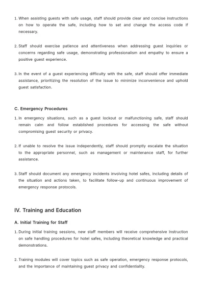 Free Hotel Safe Work Procedure Template to Edit Online