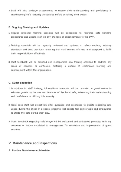 Free Hotel Safe Work Procedure Template to Edit Online