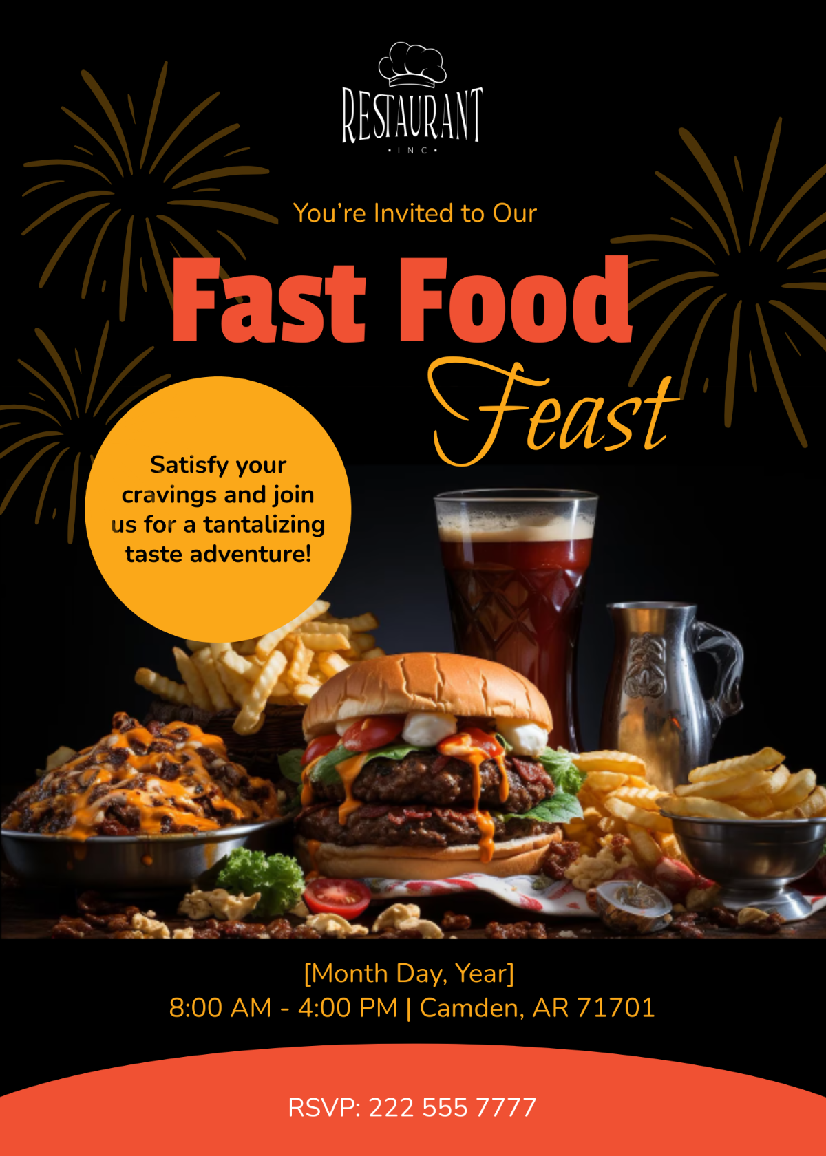 Restaurant Fast Food Invitation