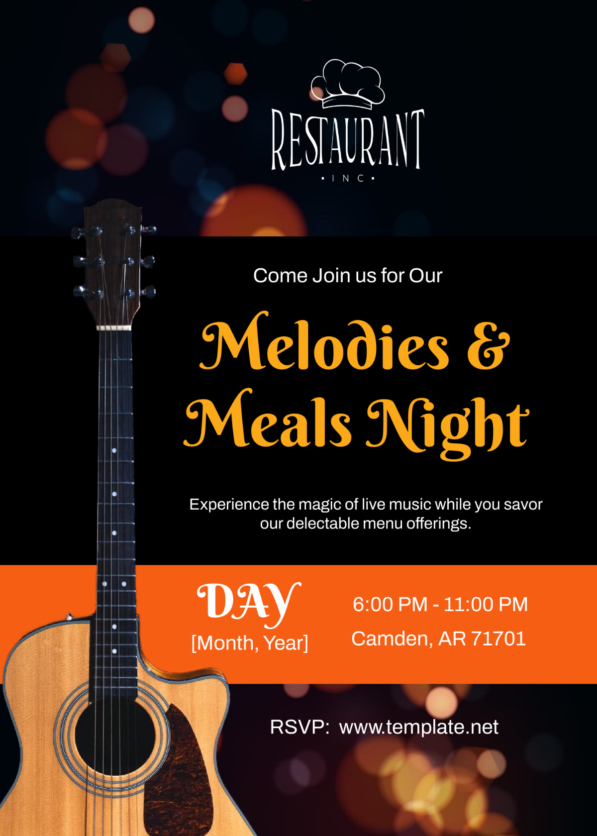 Restaurant Live Music Night Invitation