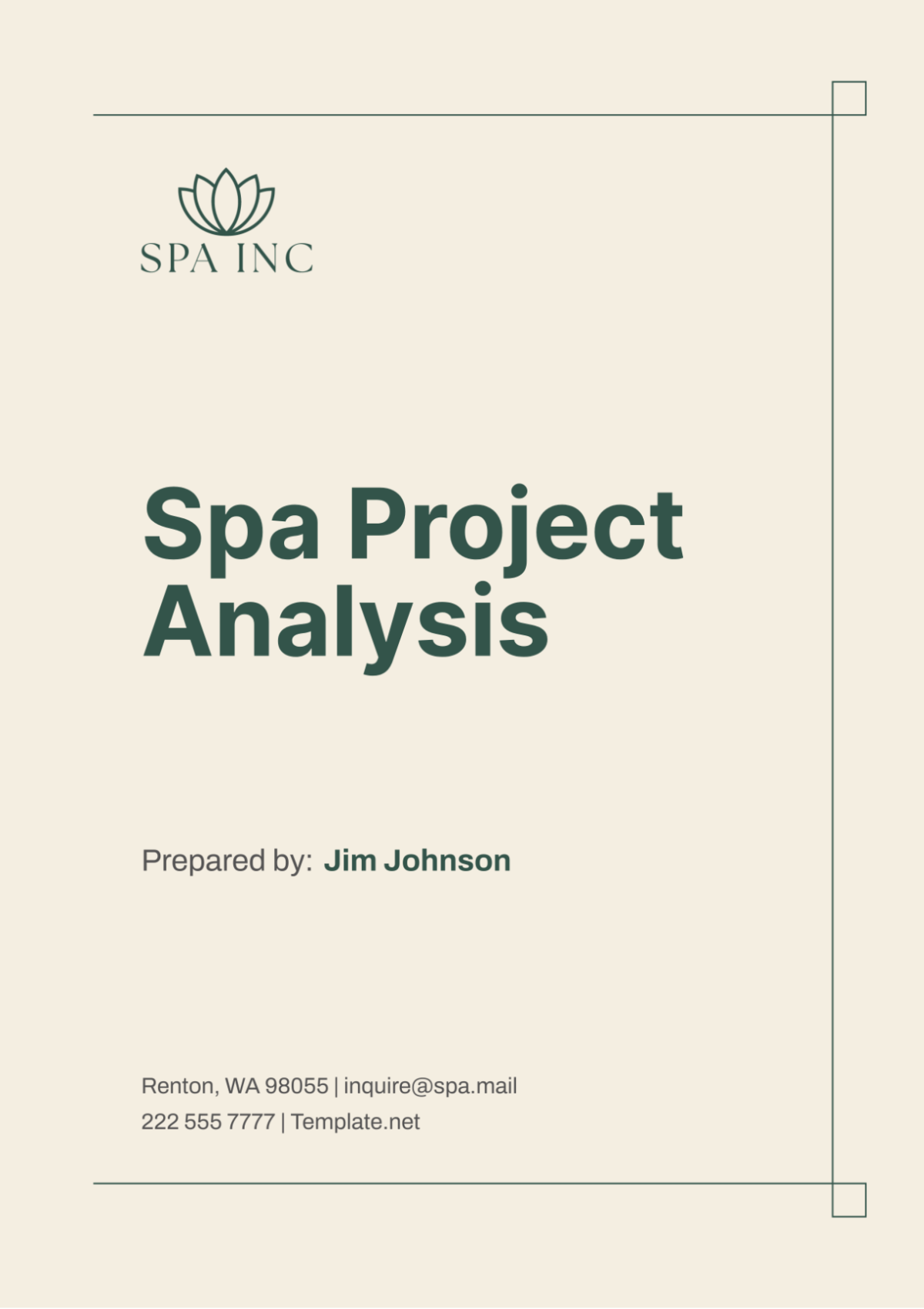 Spa Project Analysis Template - Edit Online & Download