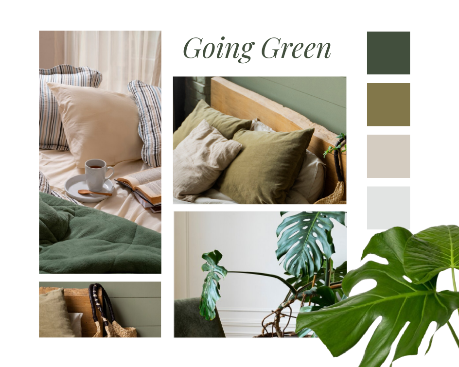 Green and Cozy Design Mood board
