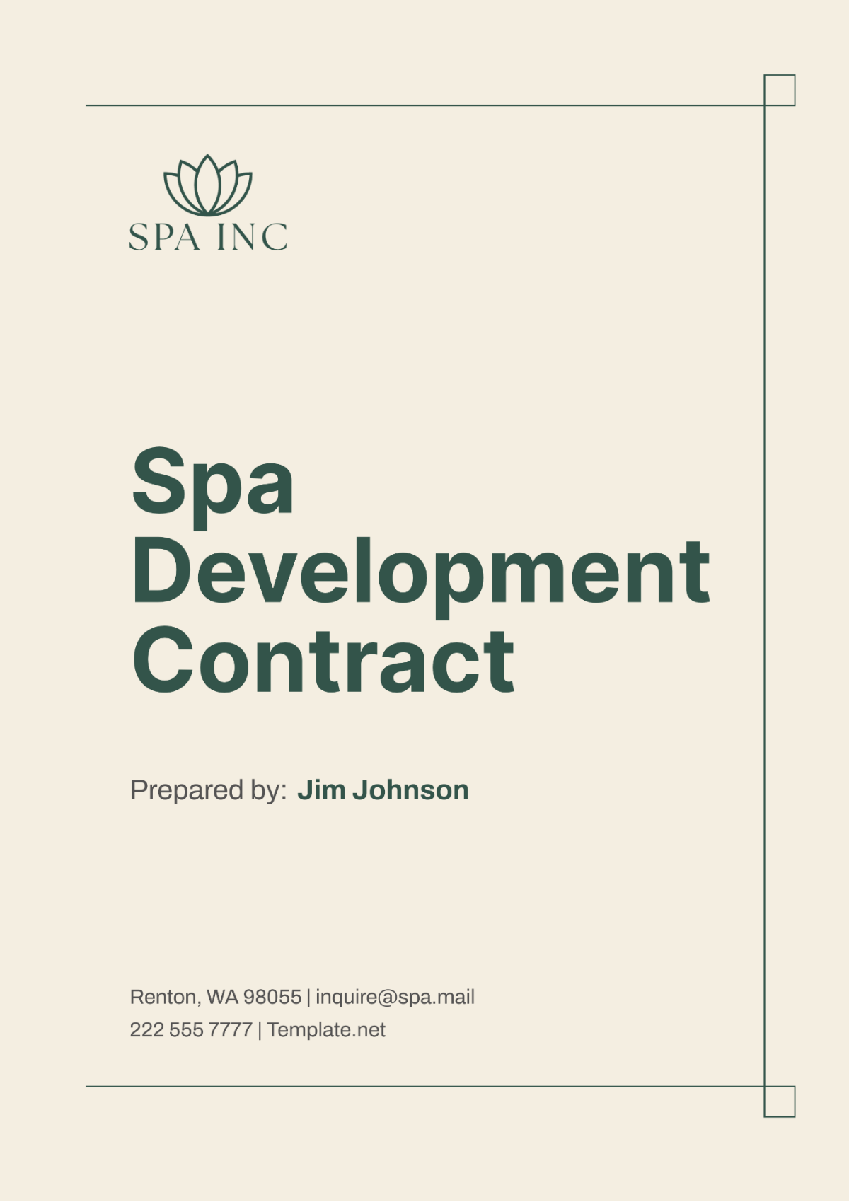 Spa Development Contract Template - Edit Online & Download