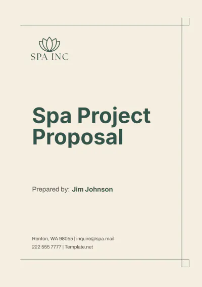 Free Spa Project Proposal Template to Edit Online